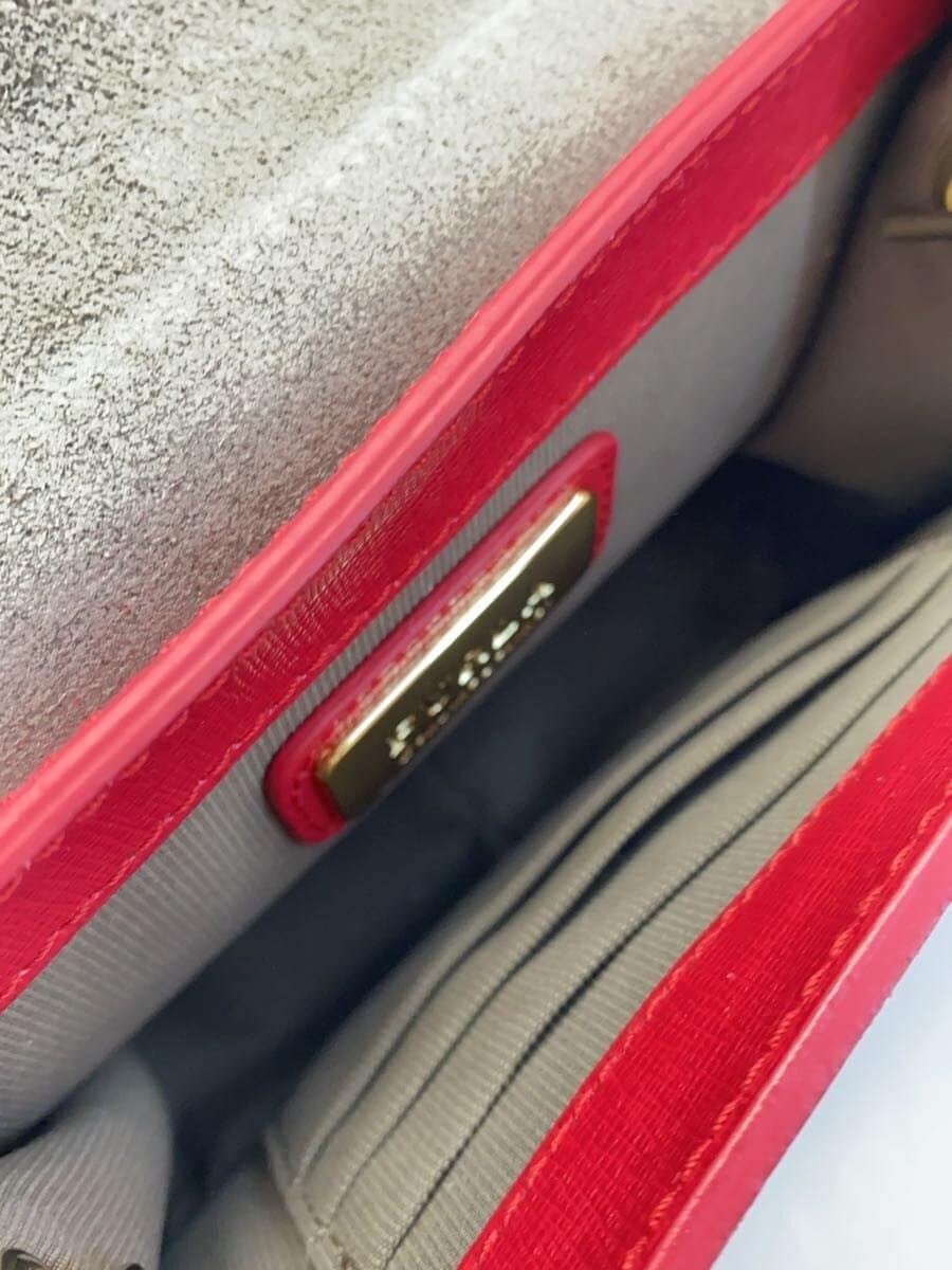 FURLA Metro Police Chain Shoulder Leather RED Solid 6