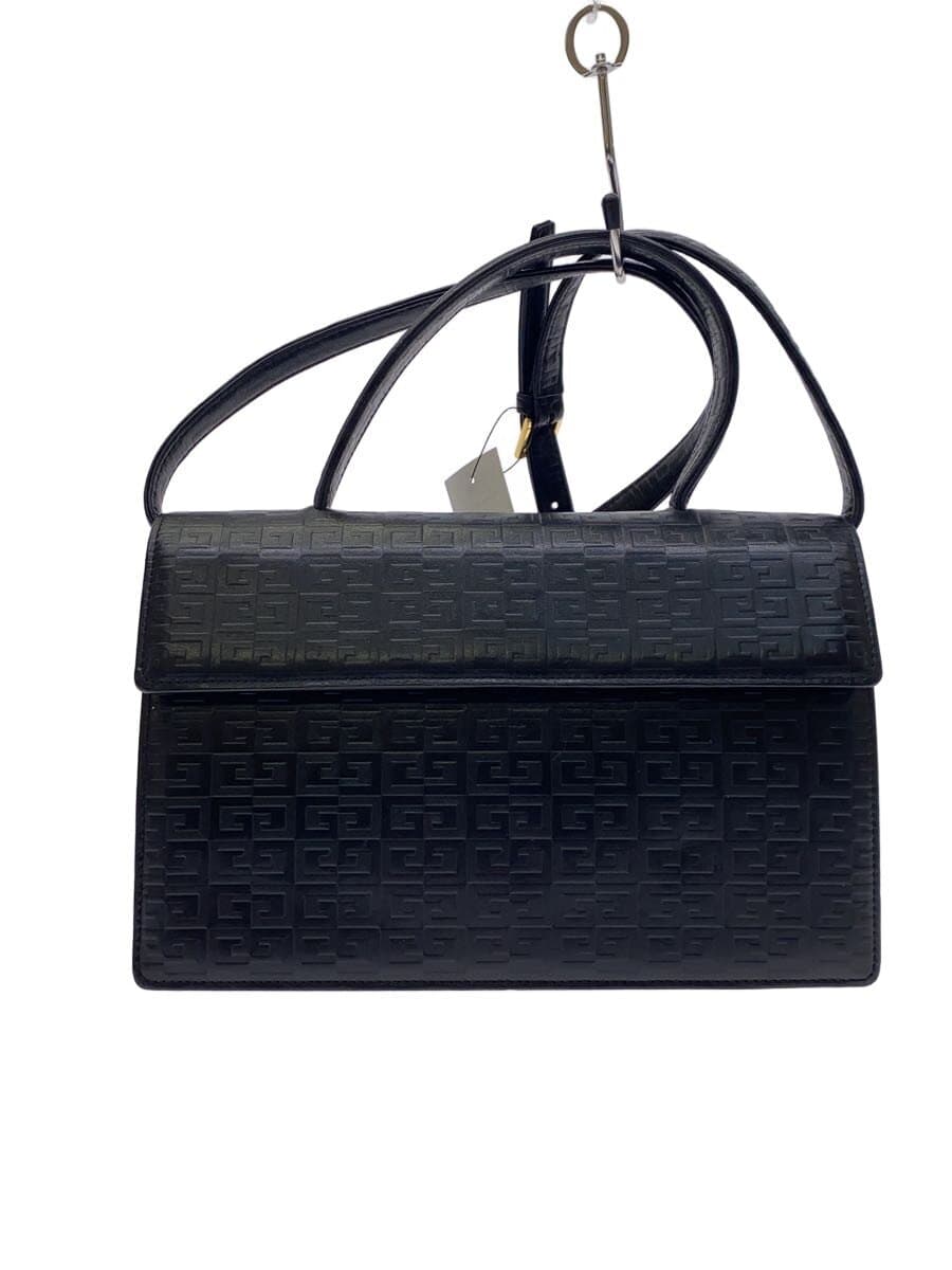 GIVENCHY Vintage 4G Logo Embossed Leather Square Flap Shoulder Bag