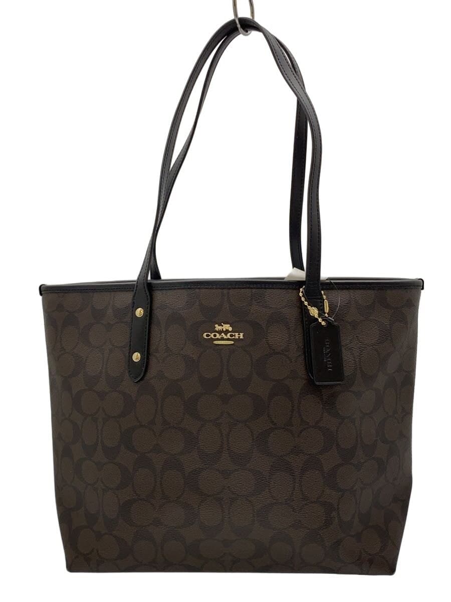 COACH Tote Bag_Signature Allover Pattern Corner Wear City Tote In Signature