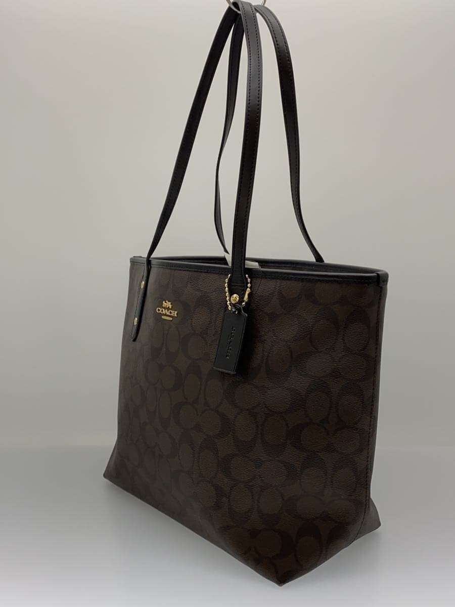 COACH Tote Bag_Signature Allover Pattern Corner Wear City Tote In Signature 2