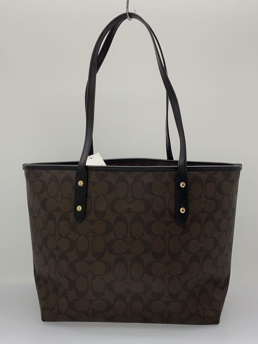 COACH Tote Bag_Signature Allover Pattern Corner Wear City Tote In Signature 3