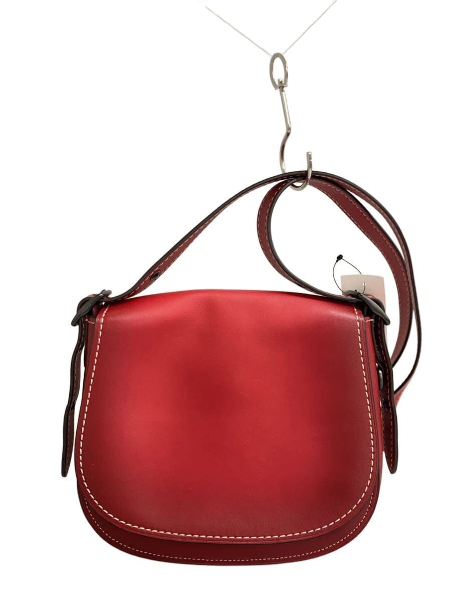 COACH Shoulder Bag Leather Red Solid Color SD-20115