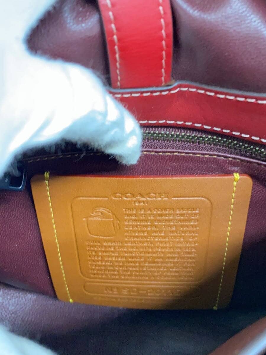 COACH Shoulder Bag Leather Red Solid Color SD-20115 5