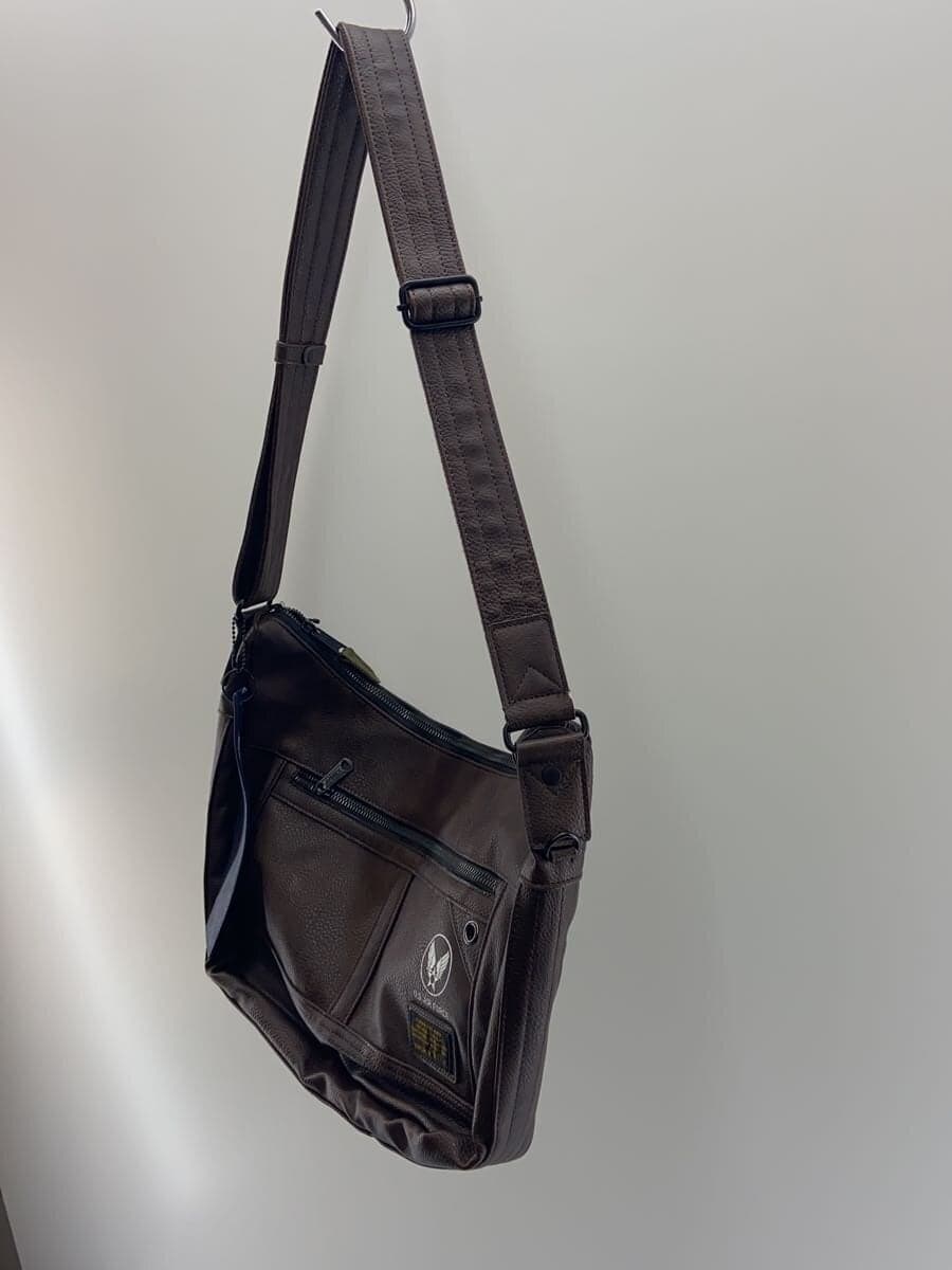 AVIREX shoulder bag -- BRW plain 2