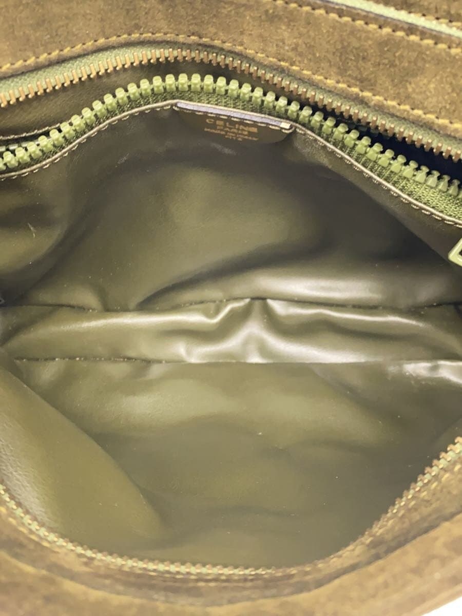 CELINE Shoulder Bag Suede KHK Solid 6