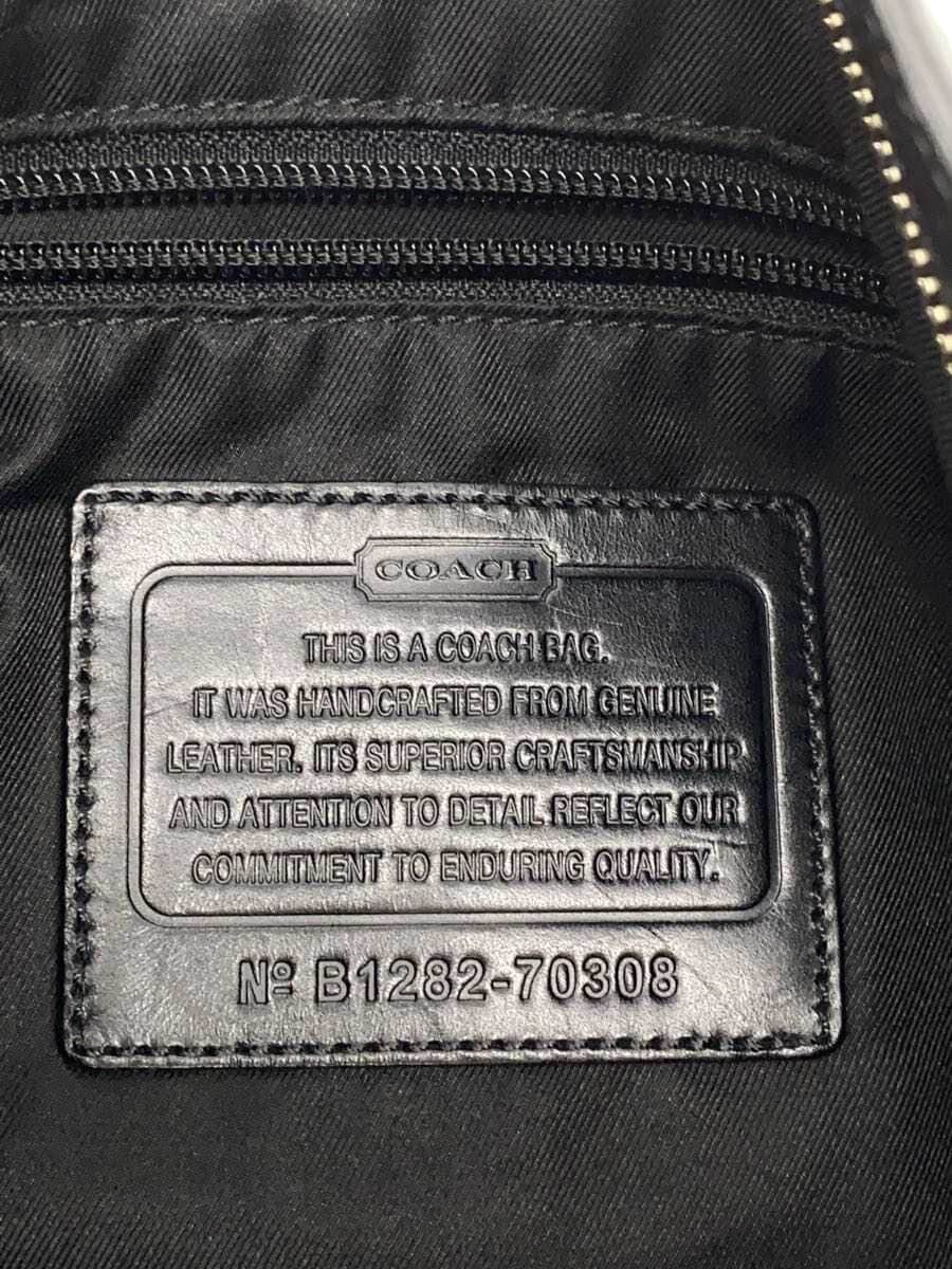 COACH shoulder bag leather BLK 70308 5