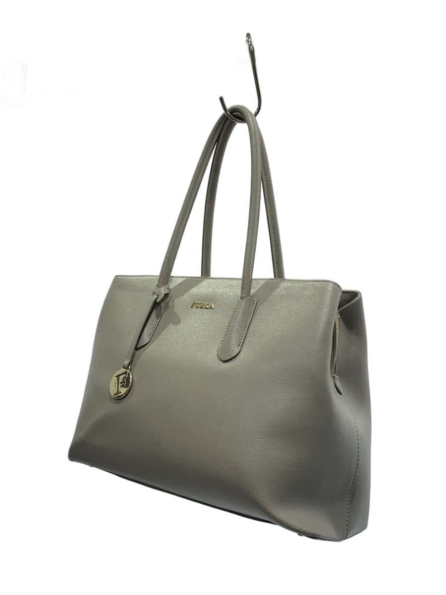 FURLA Handbag Leather GRY Solid 2