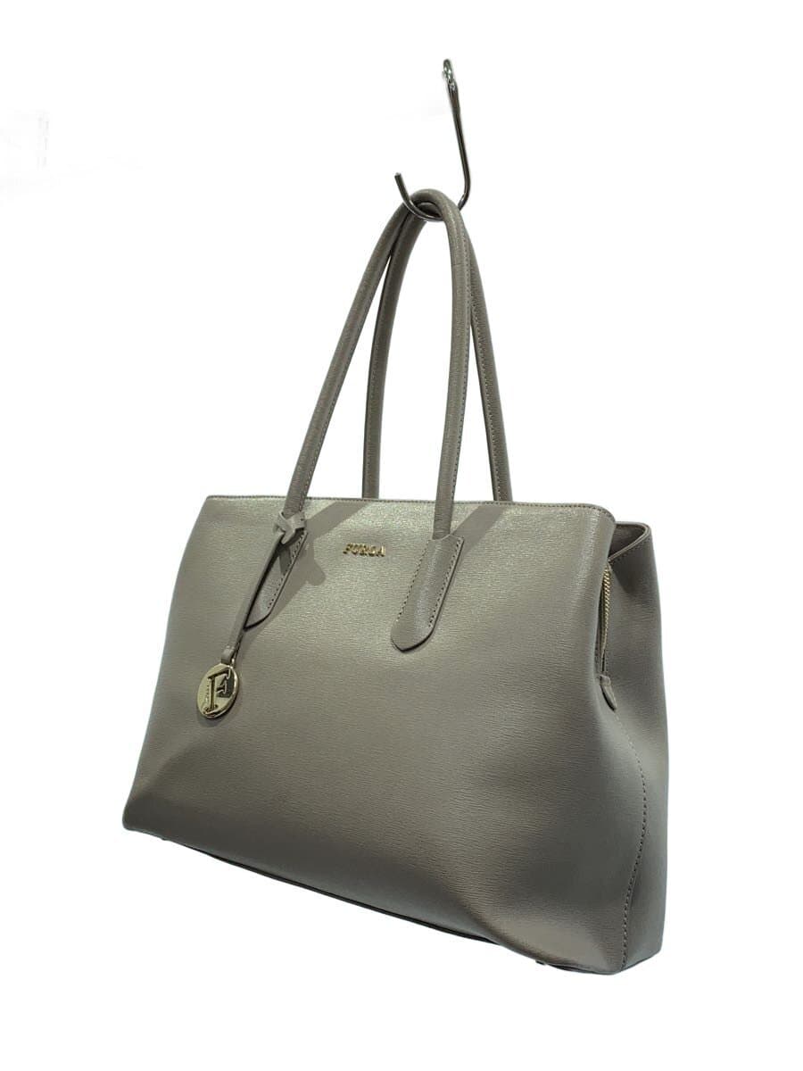 FURLA Handbag Leather GRY Solid 2