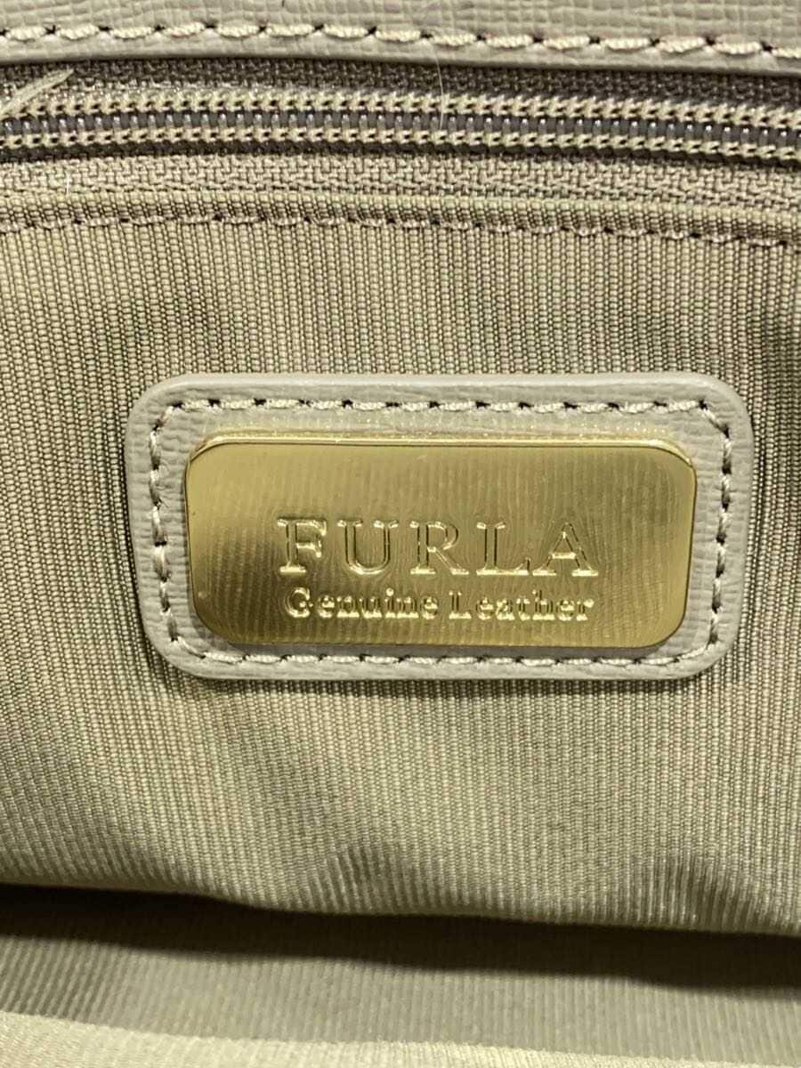 FURLA Handbag Leather GRY Solid 5