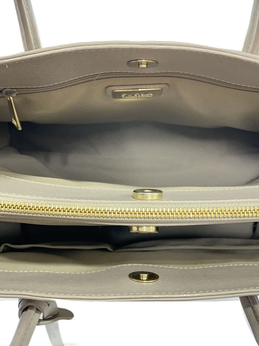 FURLA Handbag Leather GRY Solid 6