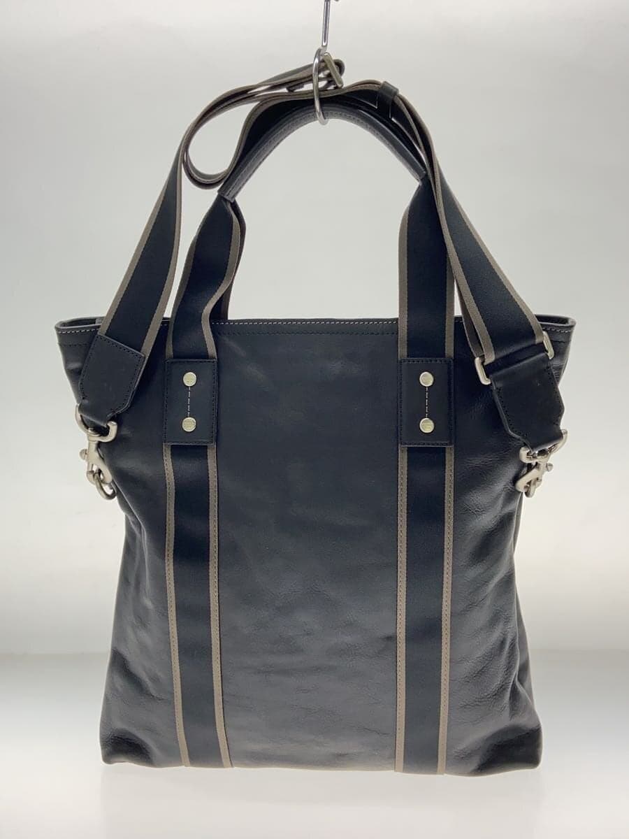COACH Tote Bag _ All Leather Leather BLK Plain F70558 3