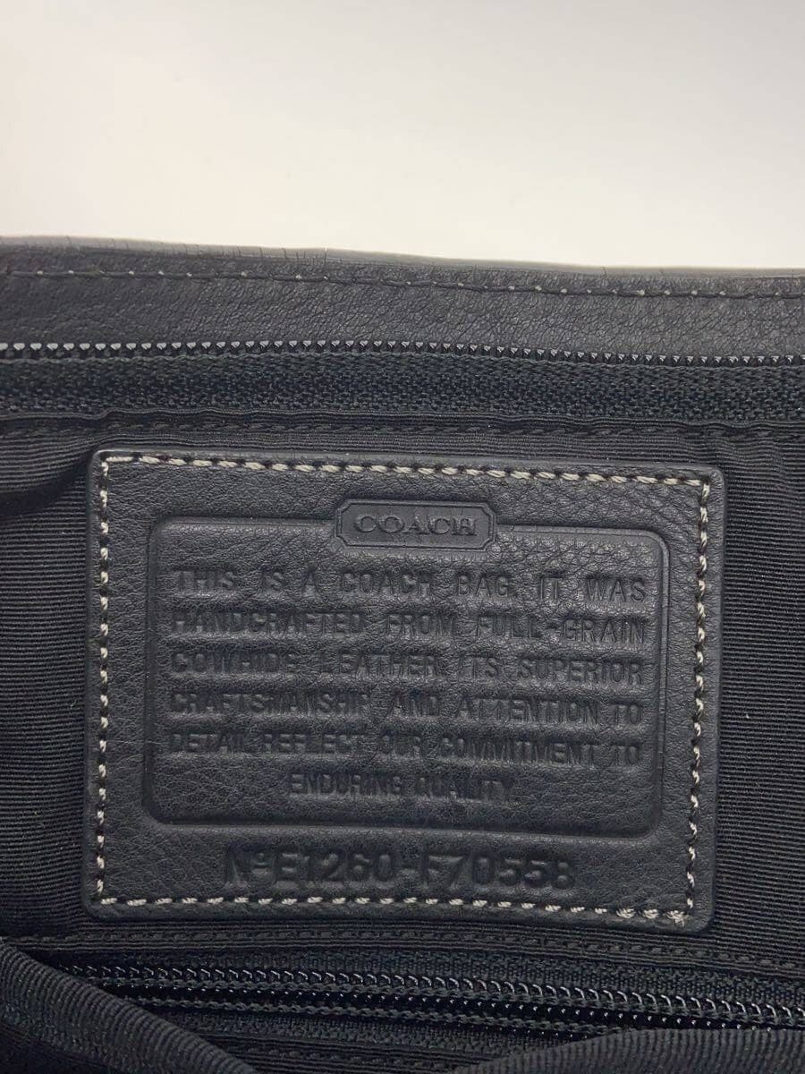 COACH Tote Bag _ All Leather Leather BLK Plain F70558 5