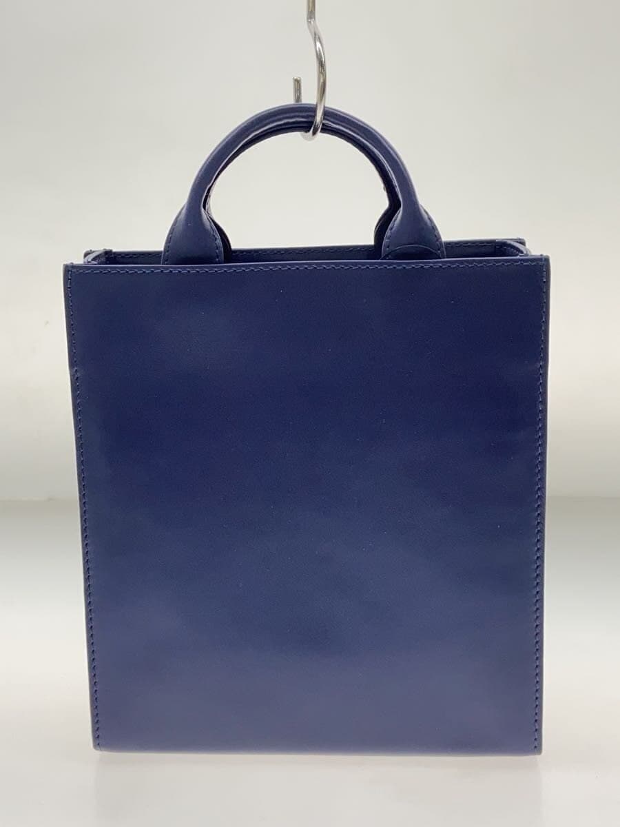 MOTHERHOUSE handbag leather blue solid bright small tote 3