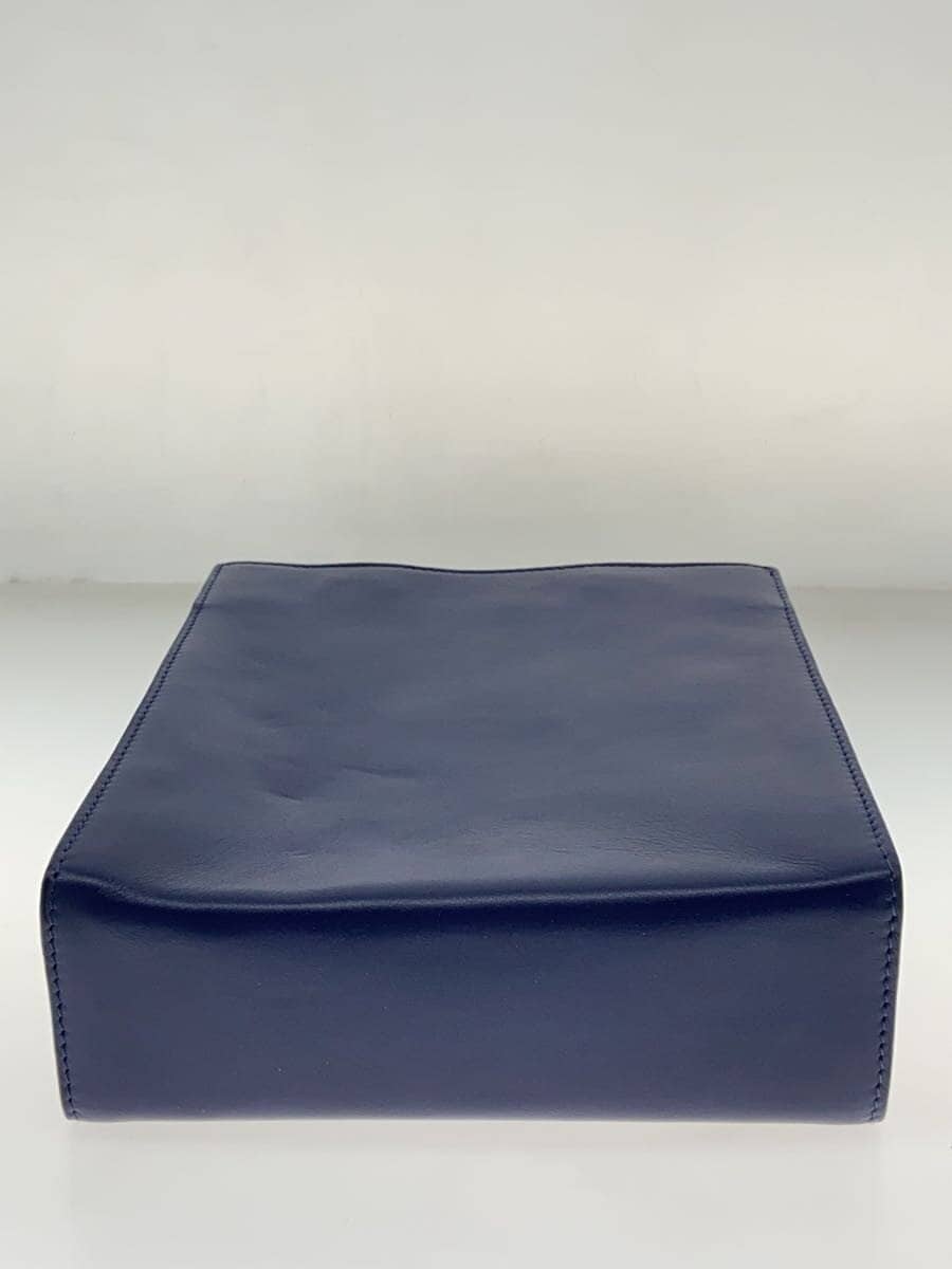 MOTHERHOUSE handbag leather blue solid bright small tote 4