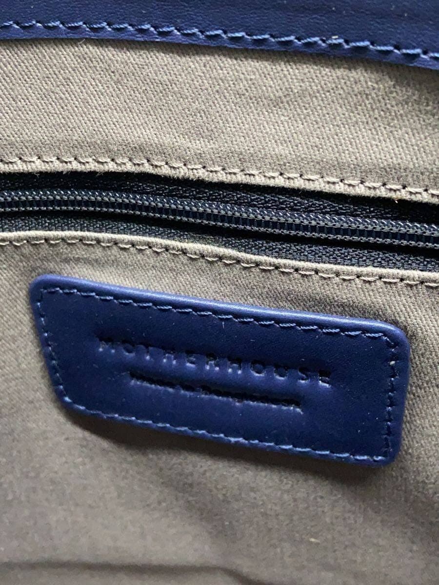 MOTHERHOUSE handbag leather blue solid bright small tote 5