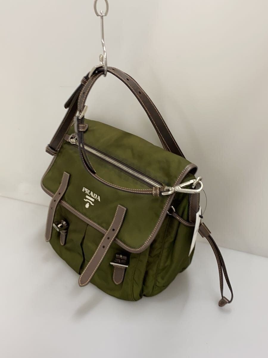PRADA Shoulder Bag Nylon KHK Solid 2