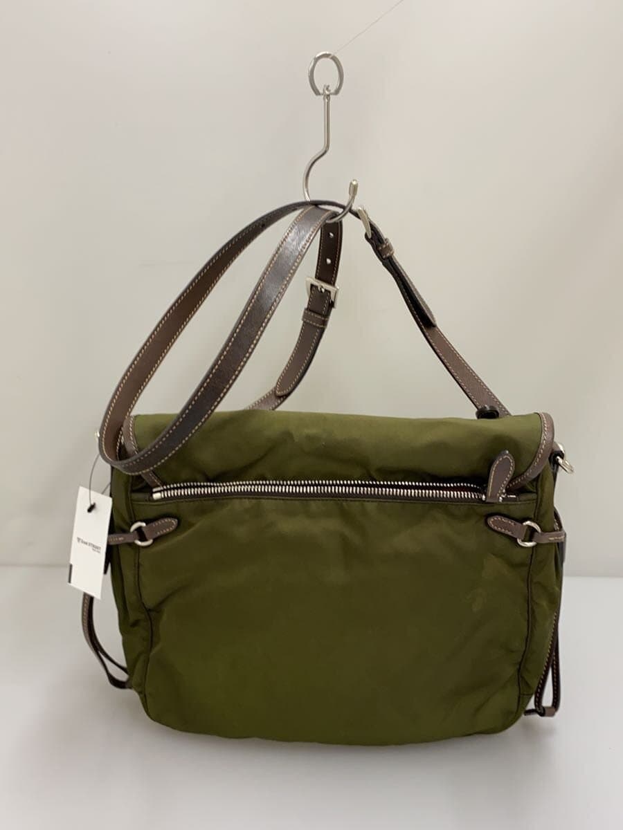 PRADA Shoulder Bag Nylon KHK Solid 3