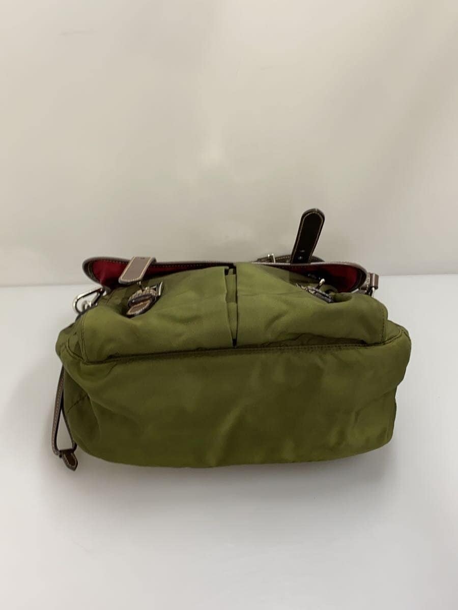 PRADA Shoulder Bag Nylon KHK Solid 4