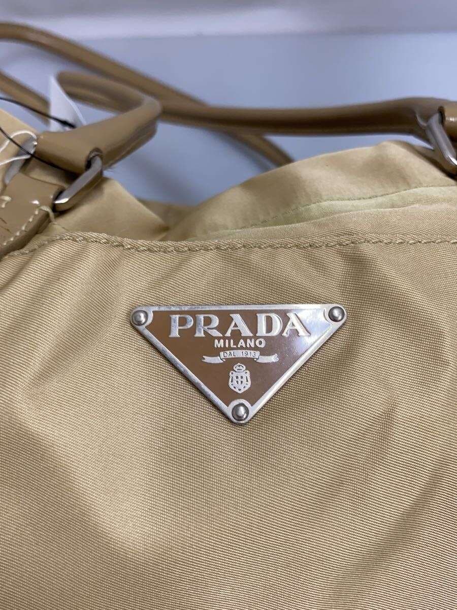 PRADA handbag nylon beige plain 5
