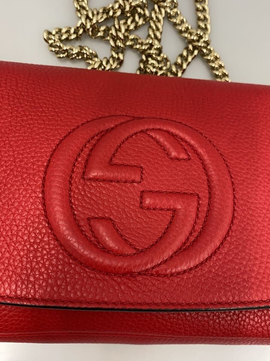 GUCCI Shoulder Bag_Soho_Interlocking G Leather RED Solid 536224 5