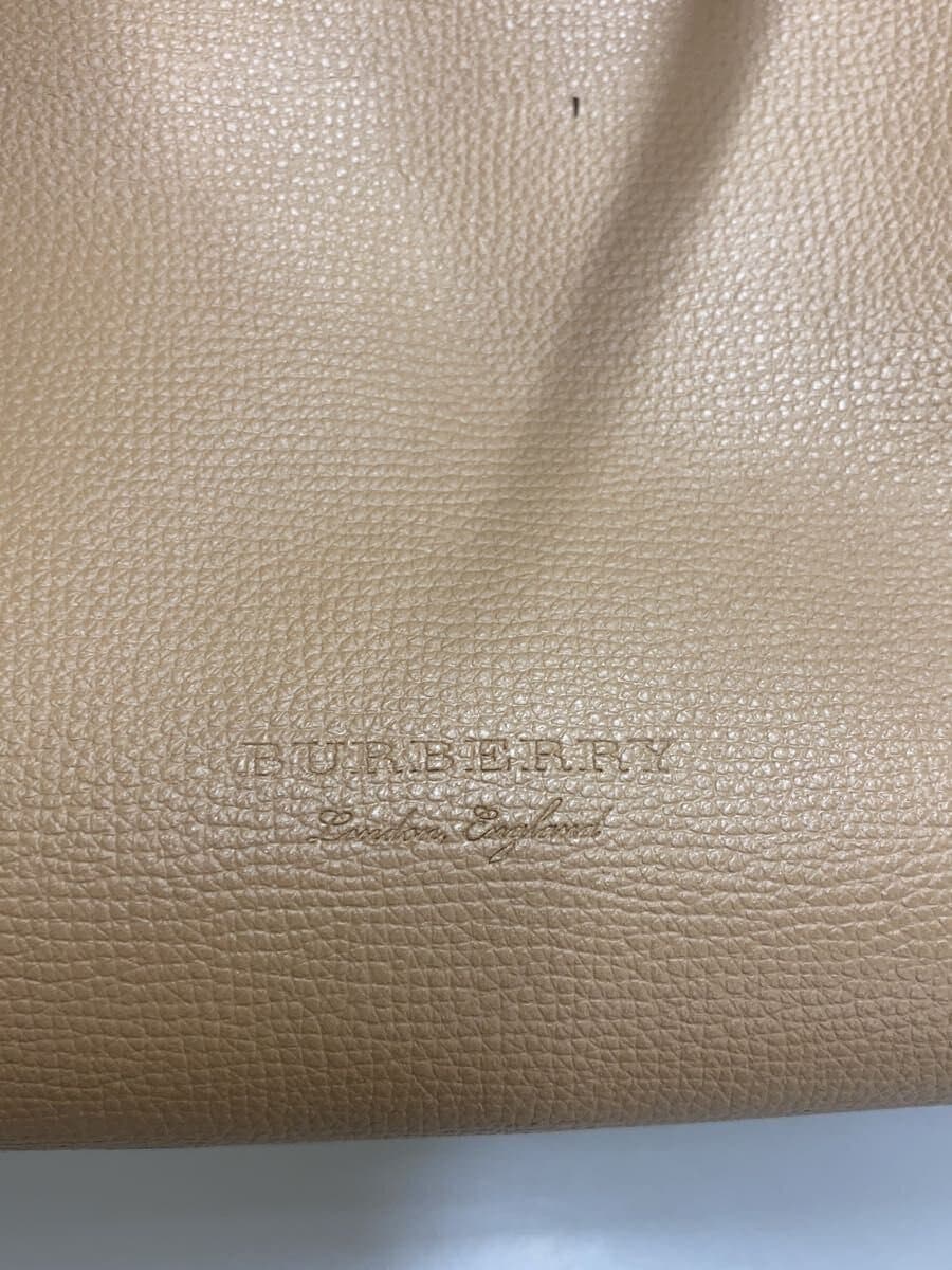 BURBERRY Tote Bag Leather BEG Solid 5