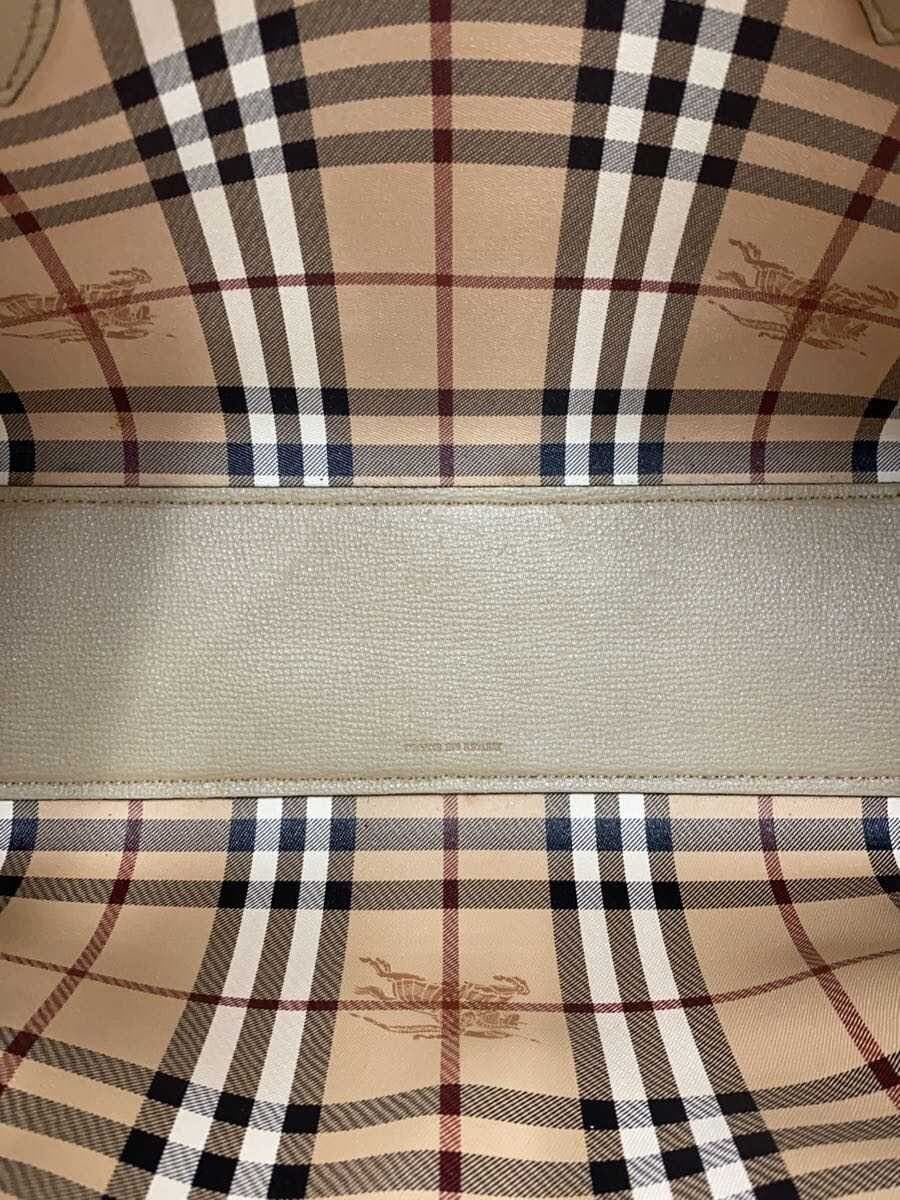 BURBERRY Tote Bag Leather BEG Solid 6