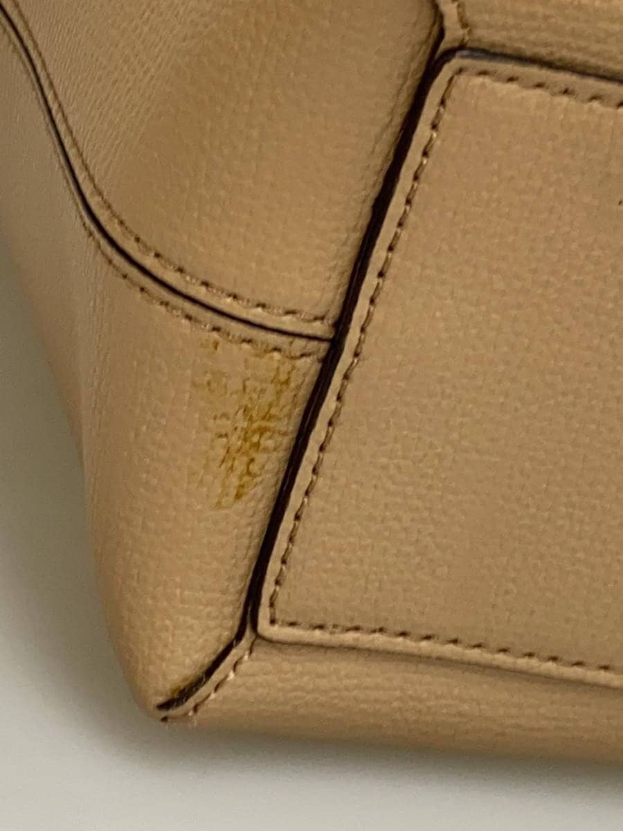 BURBERRY Tote Bag Leather BEG Solid 7