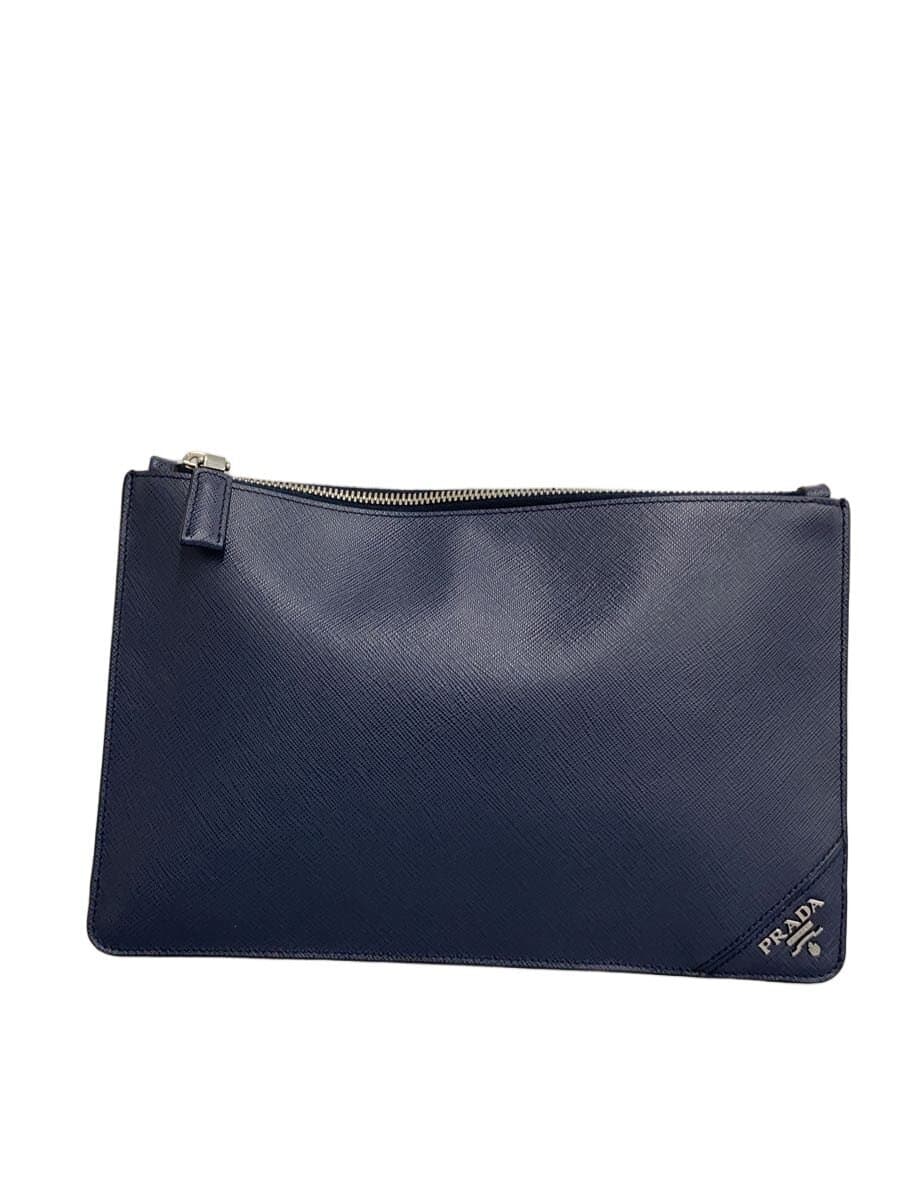 PRADA Second Bag Leather NVY Solid 2NG005