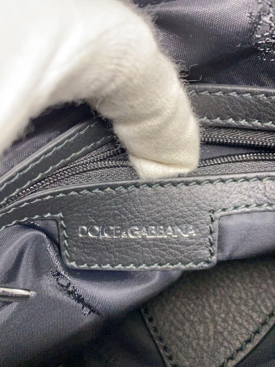 DOLCE&GABBANA Shoulder Bag Leather Black Solid Color 5