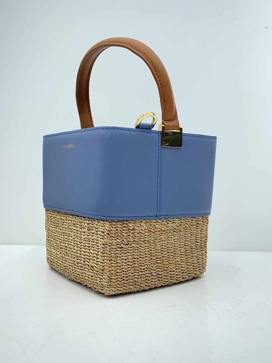 VIOLAd’ORO Abaca Square Shoulder Bag Shoulder Bag -- BLU RW45-V8738 2