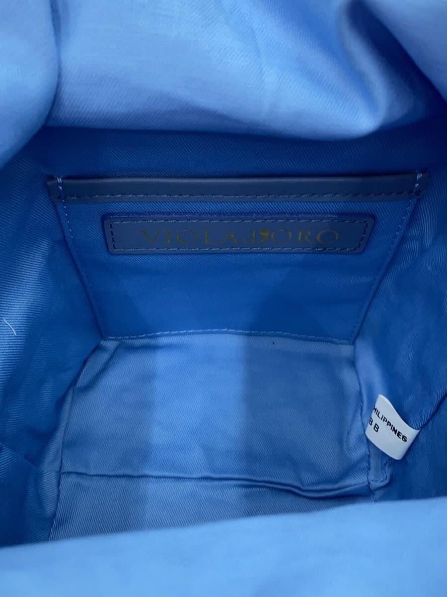 VIOLAd’ORO Abaca Square Shoulder Bag Shoulder Bag -- BLU RW45-V8738 6