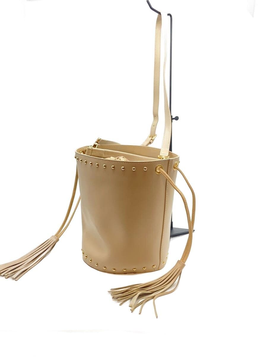 CHRISTIAN VILLA Shoulder Bag Faux Leather BEG 2