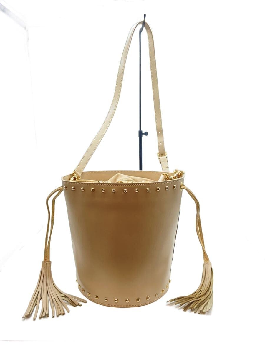 CHRISTIAN VILLA Shoulder Bag Faux Leather BEG 3