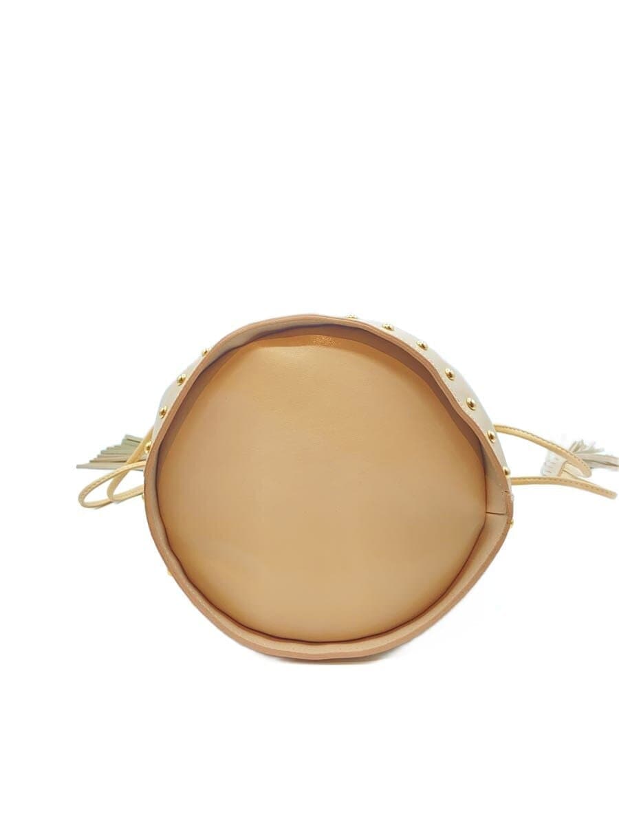 CHRISTIAN VILLA Shoulder Bag Faux Leather BEG 4