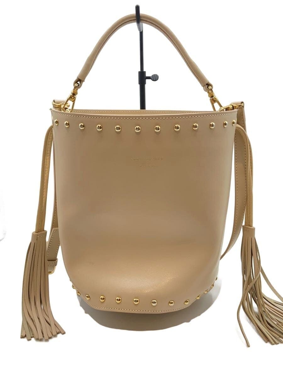 CHRISTIAN VILLA Shoulder Bag Faux Leather BEG 8