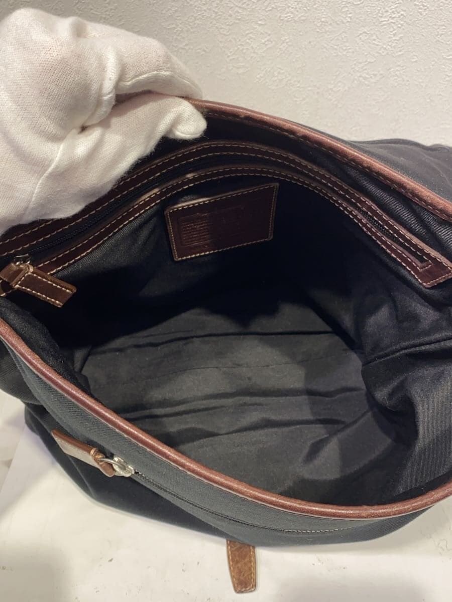 COACH Shoulder Bag Canvas BLK 5047 6