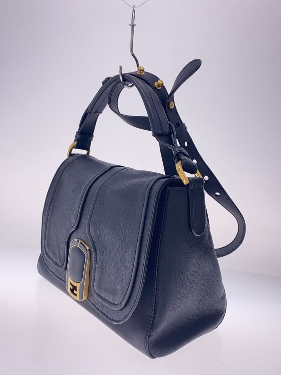 FENDI Shoulder Bag Leather BLK 2