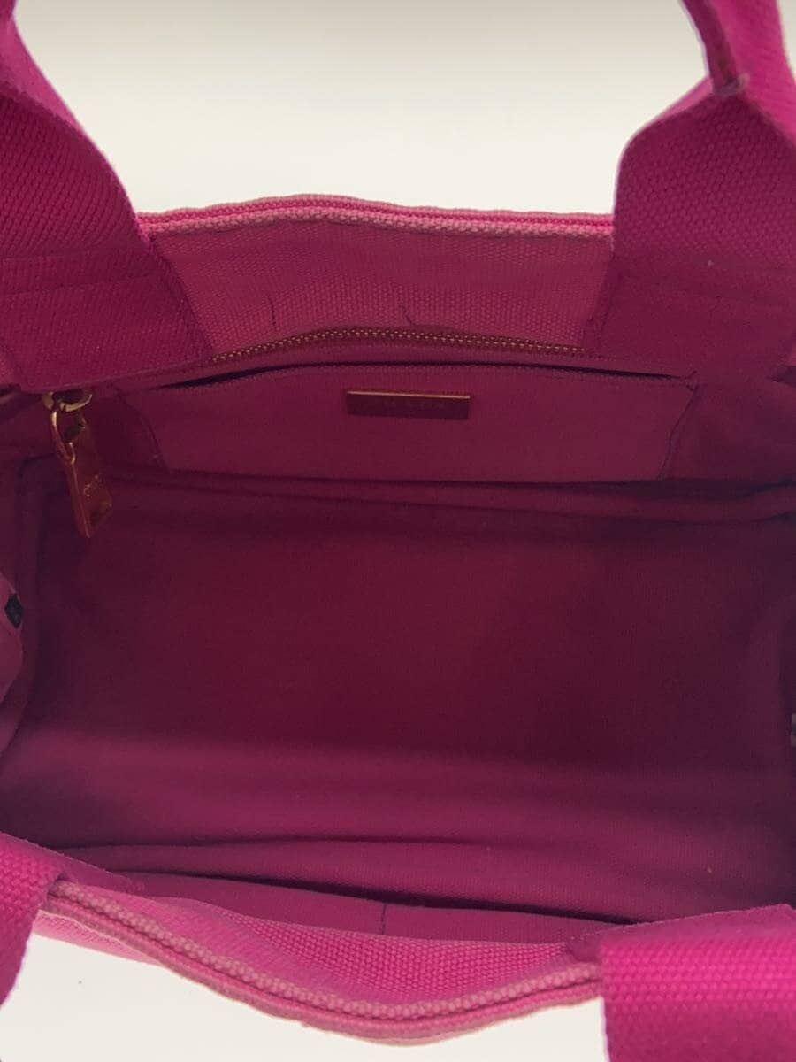 PRADA Canapa SS Size Shoulder Bag Canvas Pink Solid Color 6