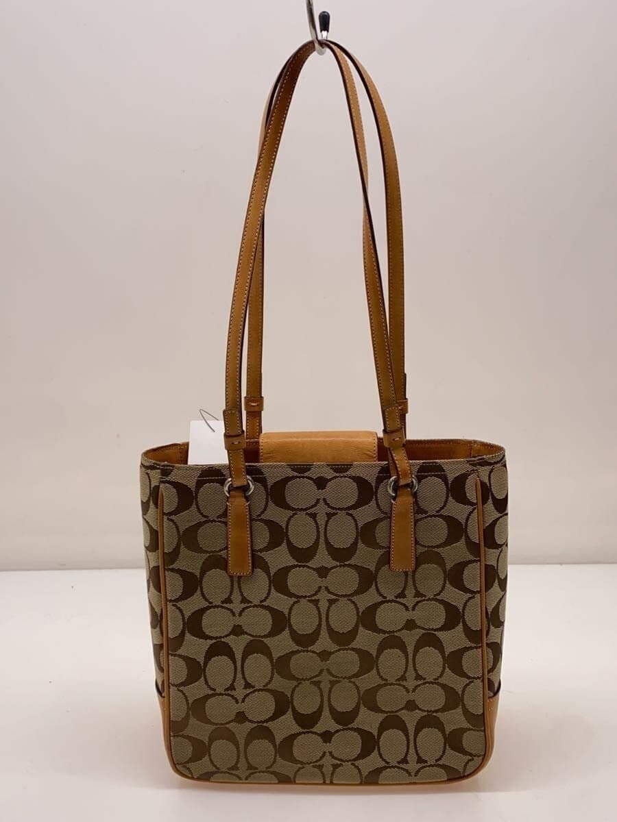 COACH Tote Bag Signature -- BEG All-over pattern 6090 3