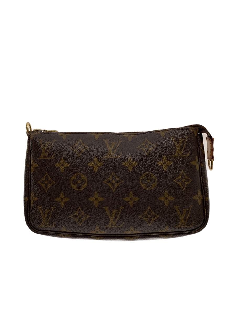 LOUIS VUITTON 1) Pochette Accessoires Monogram Canvas PVC BRW All-over pattern