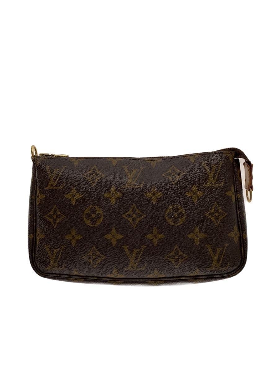 LOUIS VUITTON 1) Pochette Accessoires Monogram Canvas PVC BRW All-over pattern