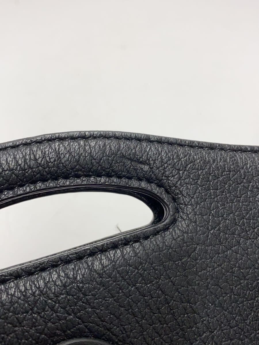 MARY QUANT Shoulder Bag Leather Black Solid Color 7