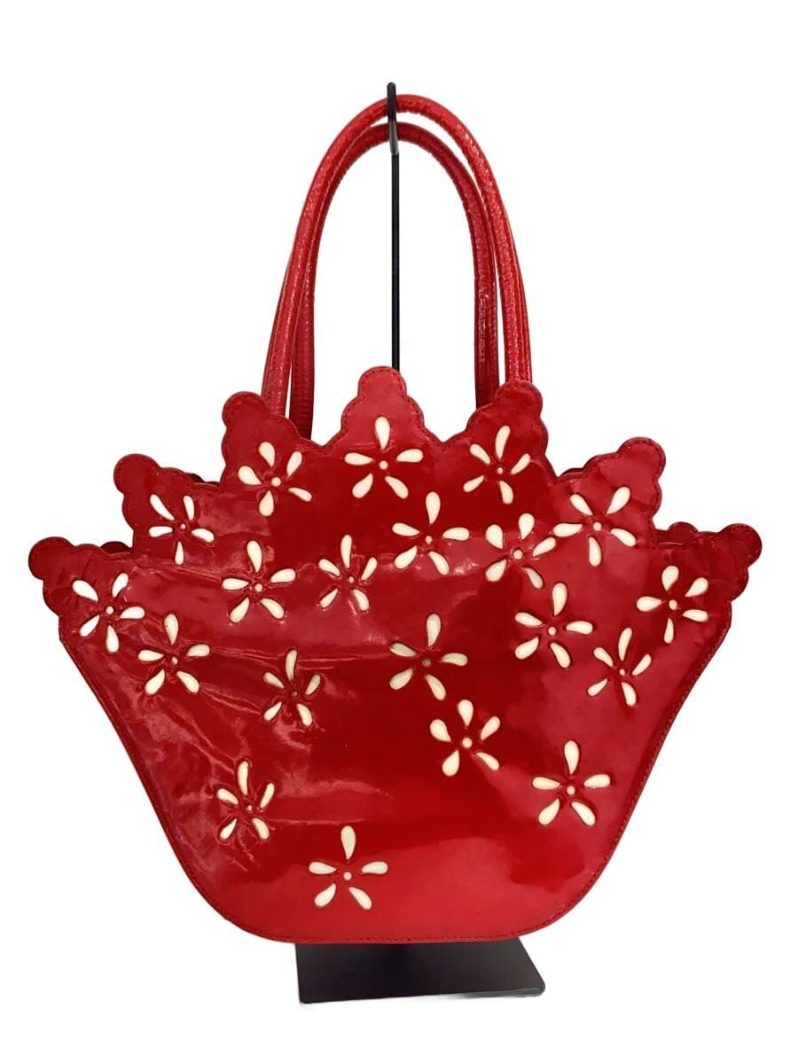 Vivienne Westwood Tote Bag Patent Leather RED Cut Out Orb