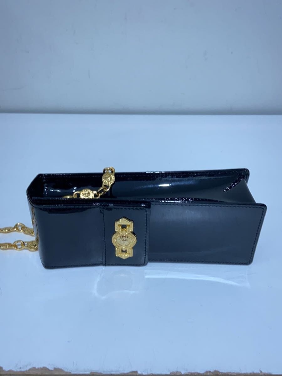 GIANNI VERSACE Shoulder Bag Patent Leather BLK 4