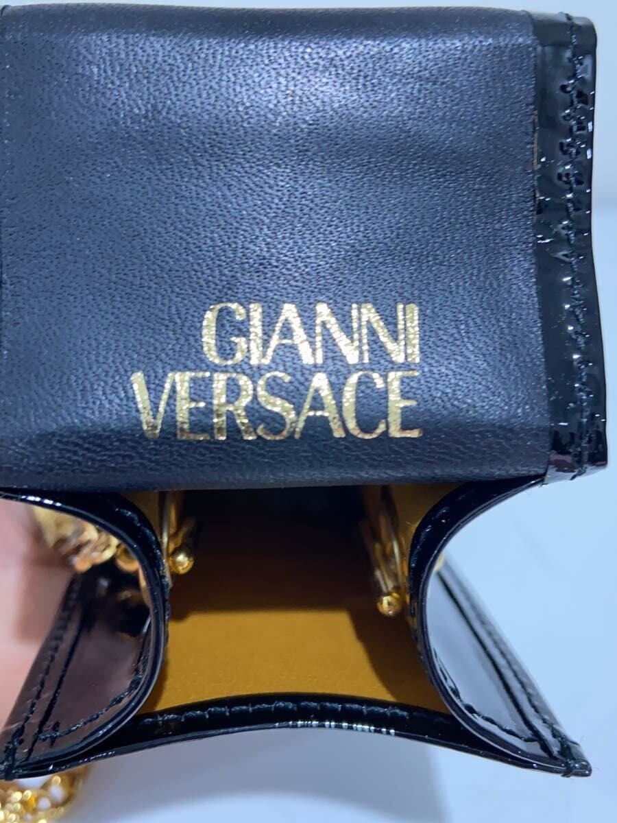 GIANNI VERSACE Shoulder Bag Patent Leather BLK 5
