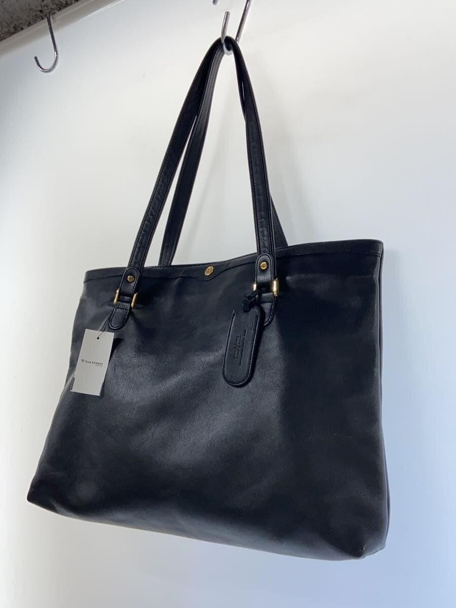 GOLD PFEIL Tote Bag Leather Black Solid Business Bag 2