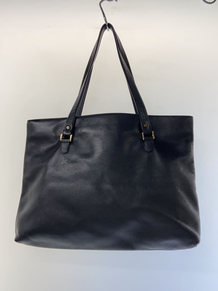 GOLD PFEIL Tote Bag Leather Black Solid Business Bag 3