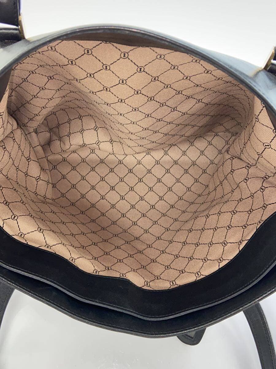 GOLD PFEIL Tote Bag Leather Black Solid Business Bag 6