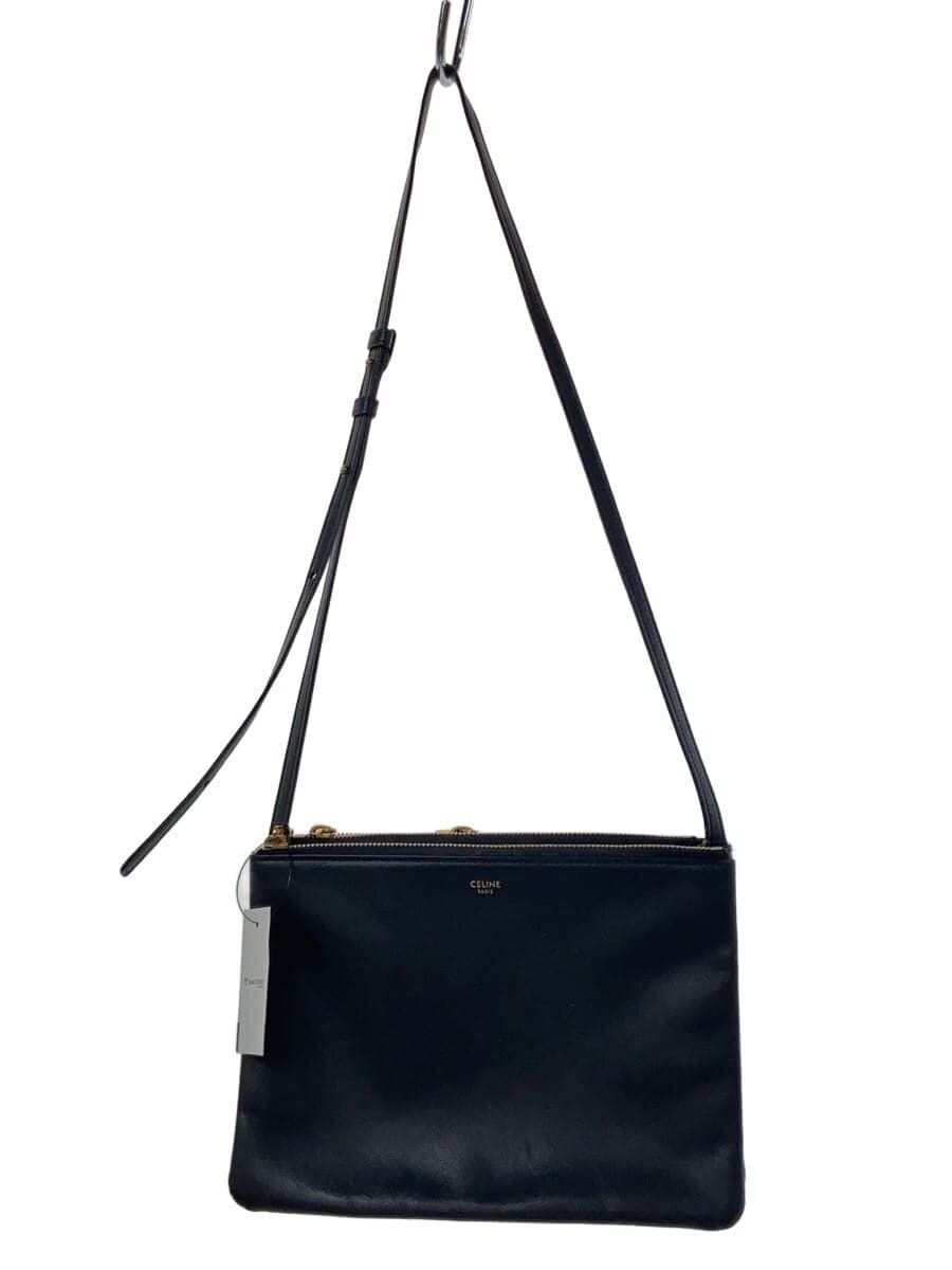 CELINE Shoulder Bag Leather BLK Solid 171453ETA