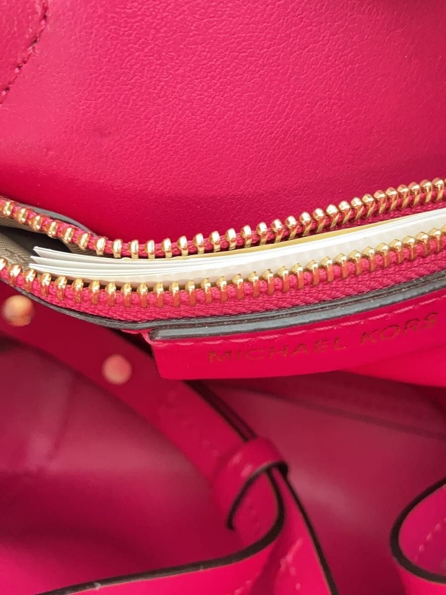 MICHAEL KORS Handbag Leather PNK Solid NB-1708 5